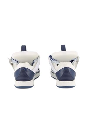 sneackers in cotone e pelle bianco LANVIN KIDS | N30357N68
